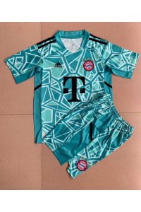 Fotbalové Dres Bayern Munich Brankářské Dětské Venkovní Oblečení 2022-23 Krátký Rukáv (+ trenýrky)